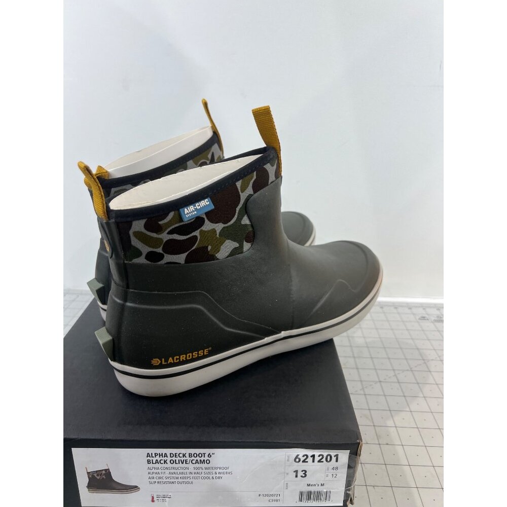 Lacrosse Men’s Alpha Deck Boot 6" Black Waterproof Air-Circ Slip-Resistant Sz 13 - Picture 3 of 11